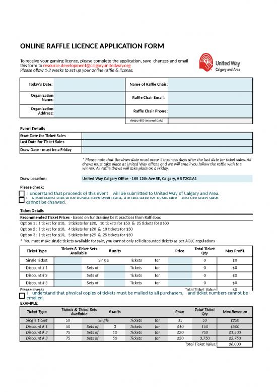 picture Excel Sheet Download 11446 | Online Raffle License Application Form Uwca | Sample Application