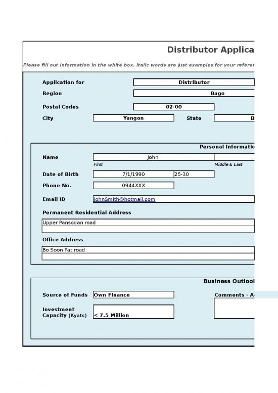 picture Download Form Excel 11449 | Mpt Dealer Application Form Sample And Instruction | Sample Application