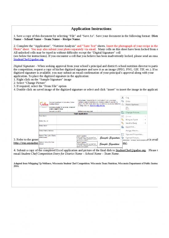 picture1_Excel Sheet Download 11511 | Fulton Student Chef Application 2020 | Sample Application