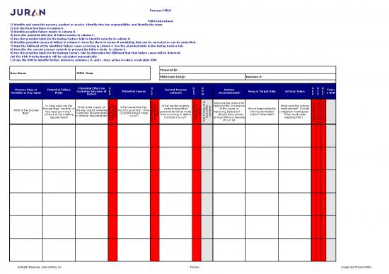 picture Excel Sheet Download 11632 | Design And Process Fmea Template | Sample Application