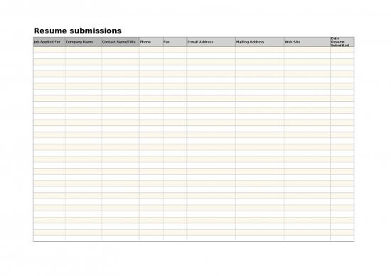 picture Excel Sheet Download 11645 | Job Log Submission Tracker | Sample Application