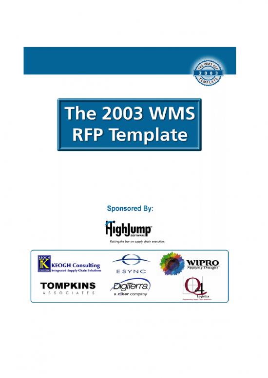 picture Excel Sheet Download 11654 | 2003 Wms Rfp Template | Sample Application