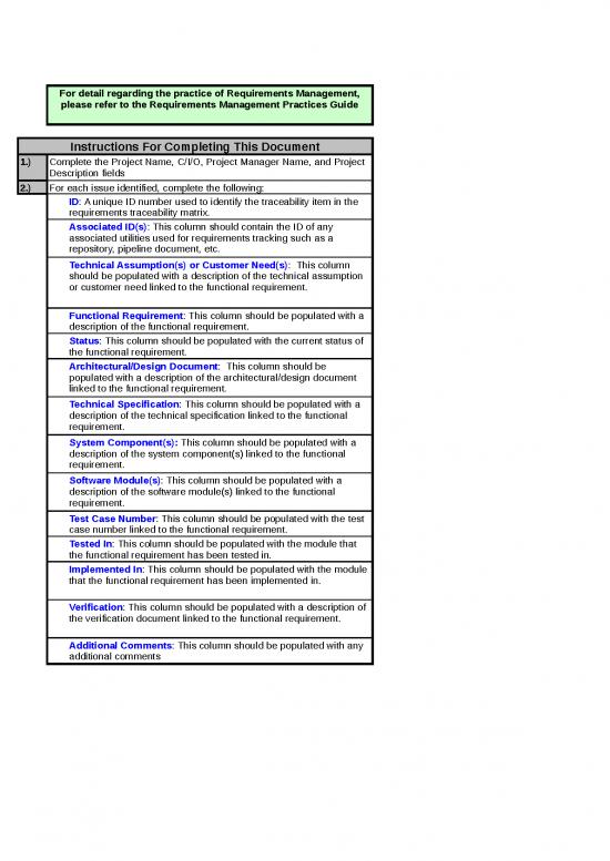 picture_Excel Sheet Download 11709 | Cdc Up Requirements Traceability Matrix Template | Sample Application