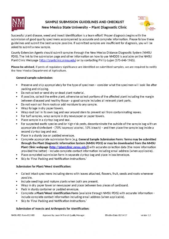 picture1_Microsoft Word Checklist Template 11714 | Nmsu Pdc Form 012 005 Guidelines For Sample Submission 2021 | Sample Submission