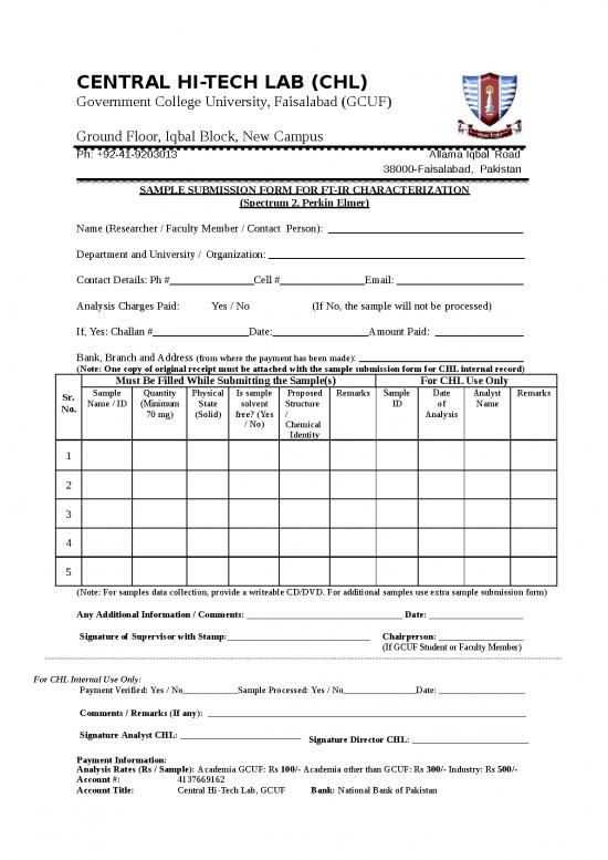 picture Receipt Template Word 11770 | Ft Ir Characterization | Sample Submission