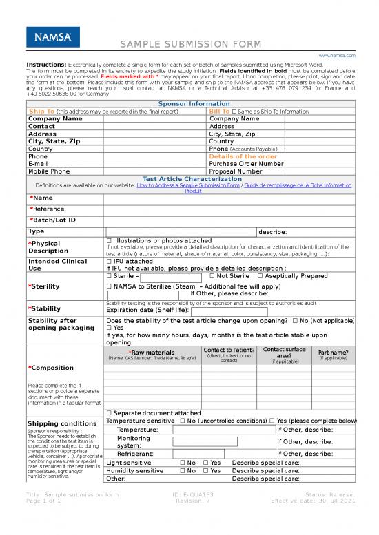 picture Bill Format In Word 11800 | E Qua183 Non Glp Sample Submission Form | Sample Submission