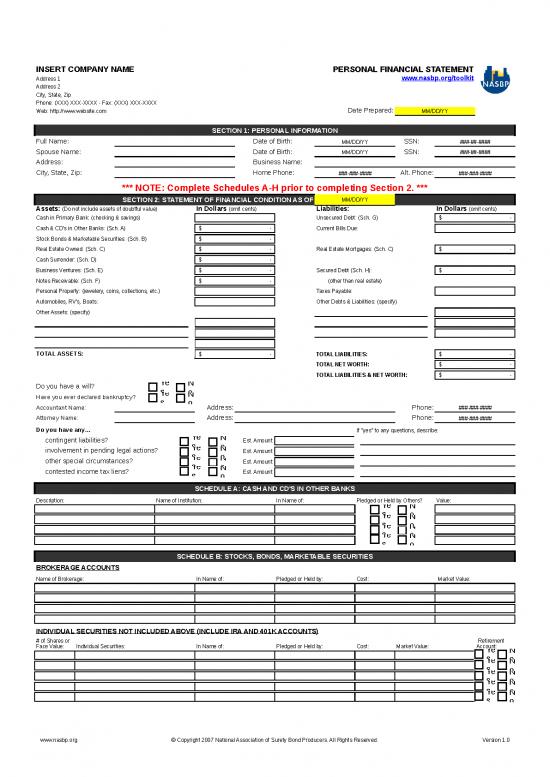 picture Financial Statement Excel Template Free Download 12024 | Personalfinancialstatement | Business Form Tools