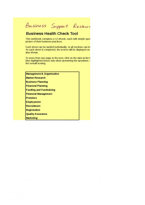 picture1_Excel Sheet Download 12047 | G Early Years Provider Website Contents 19 Running Your Business Sustainability Business Healthcheck Toolkit Jan17 | Business Form Tools