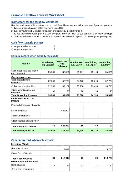 picture_Excel Sheet Download 12138 | Cash Flow Forecasting Template | Business Form Tools