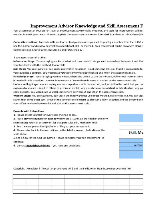 picture1_Excel Sheet Download 12193 | Improvement Advisor Self Assessment Form | Business Form Tools