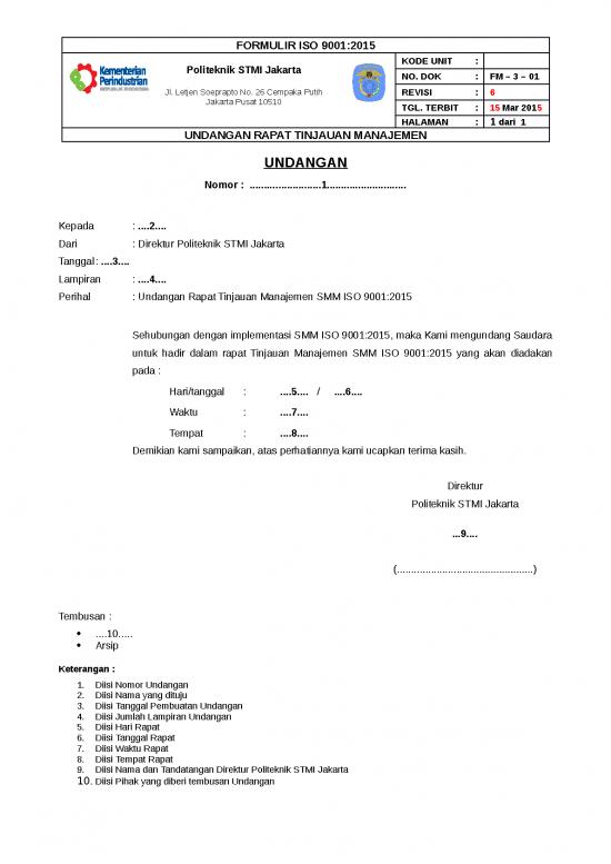 picture_File - Undangan Rapat Id 12301 | Fm 3 01 Undangan Rapat Tinjauan Manajemen