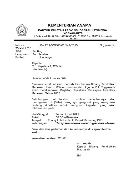 picture1_Undangan Sosialisasi Akreditasi Madrasah 1 Juni 2015 | File Undangan