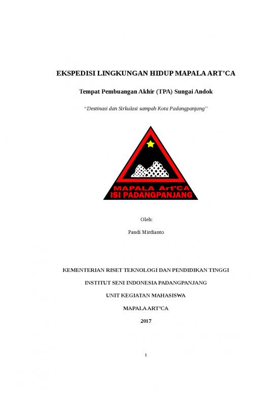 picture_Jurnal Ekspedisi Lh Mapala Art&rsquo;ca Tpa Sungai Andok | Literatur Keorganisasian Mapala