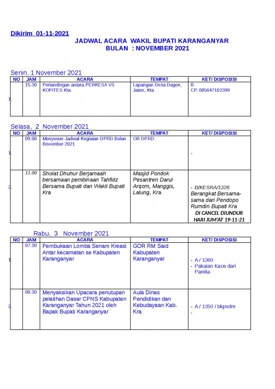 picture_Jadwal Acara Wakil Bupati Karanganyar November 2021 | Literatur Keorganisasian Karang Taruna