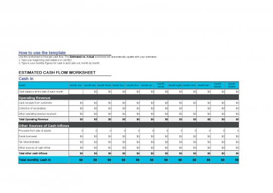 picture_Excel Sheet Download 12411 | Cash Flow Forecasting Template R1 | Business Form Tools
