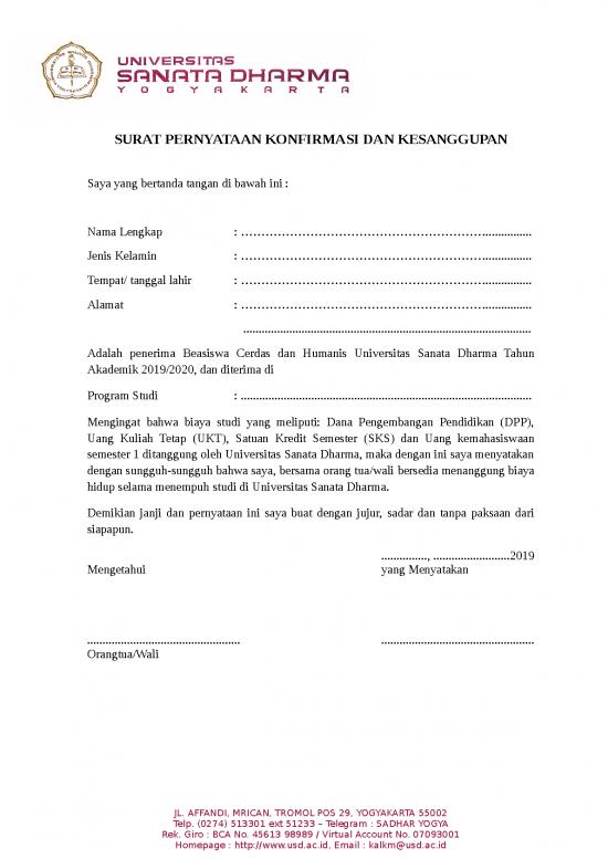 picture File - Surat Konfirmasi Id 12694 | Surat Pernyataan Dan Kesanggupan