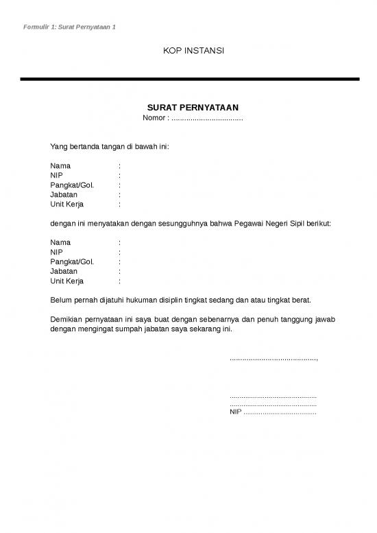 picture_File - Surat Pernyataan Id 13295 | Formulir Pengajuan Slks