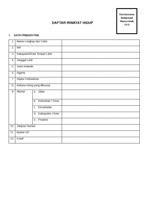 picture File - Daftar Riwayat Hidup Pns Id 13328 | Format Daftar Riwayat Hidup Pelamar