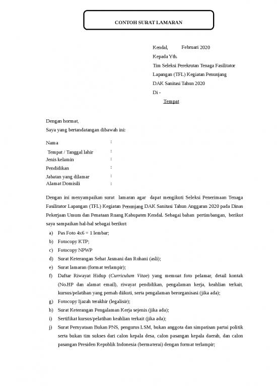 picture Surat Lamaran Kerja Doc 13336 | Kelengkapan Pengumuman (1)