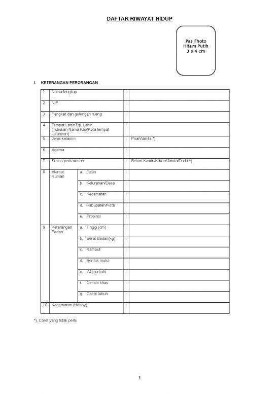 picture File - Daftar Riwayat Hidup Pns | Daftar Riwayat Hidup Pns (1)