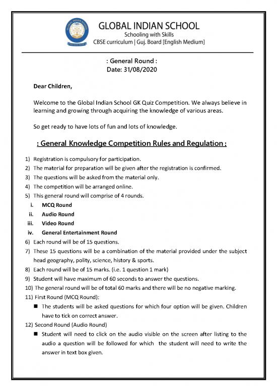 picture Sports General Knowledge Pdf 123959 | 32042 Rules And Regulations Gk Quiz Competition