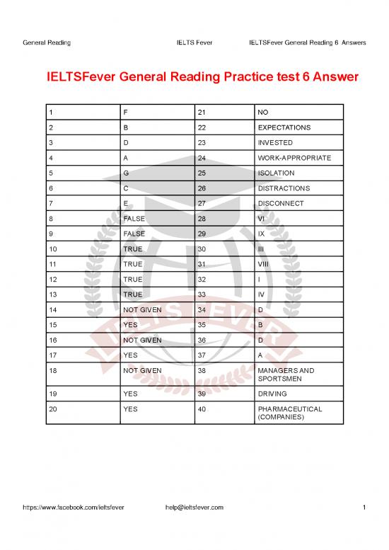 picture Ielts Fever Reading 123104 | Answers Ieltsfever General Reading Practice Test 6 Pdf