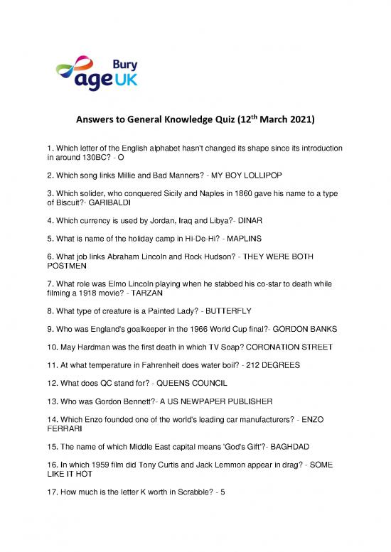 picture1_World General Knowledge 2021 Pdf 124960 | Answers To General Knowledge Quiz 12th March 2021