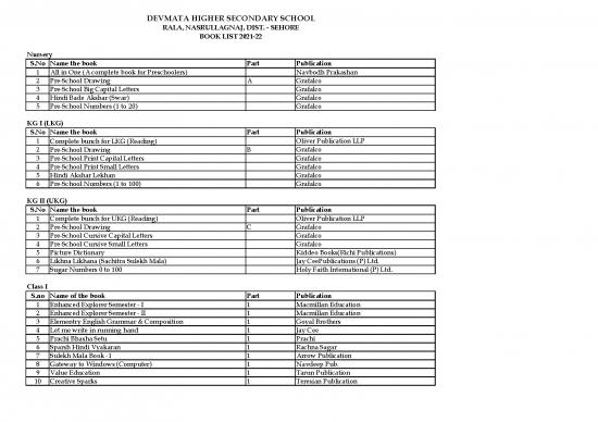 picture_Book List 2021 22