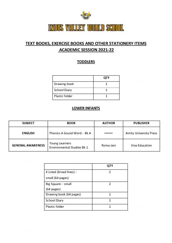 picture1_General Awareness 2021 Pdf 125119 | Booklist Juniors 2021 22 Toddlers Class 5