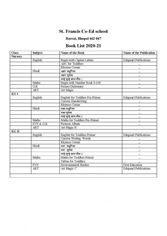picture_Books List 2020 21