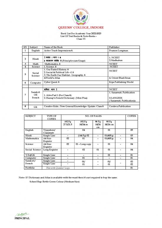 picture1_General Knowledge Pdf 123220 | Class Vi Book List For The Session 2022 23
