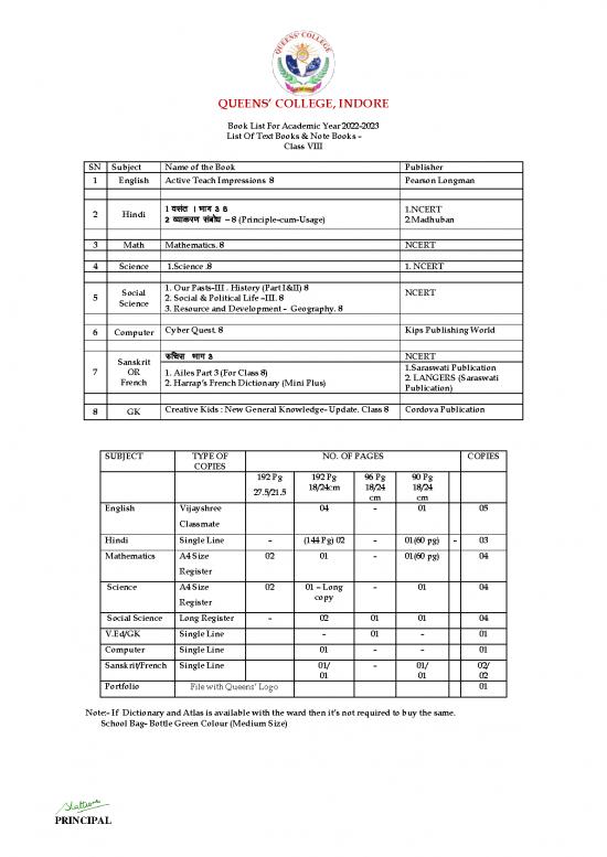 picture1_General Knowledge Pdf 123221 | Class Viii Book List For The Session 2022 23