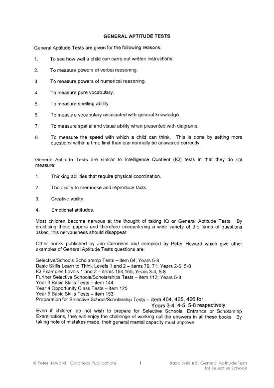 picture_General Aptitude Pdf 125027 | Cor81 Sample 9781862940857 General Aptitude Tests For Selective