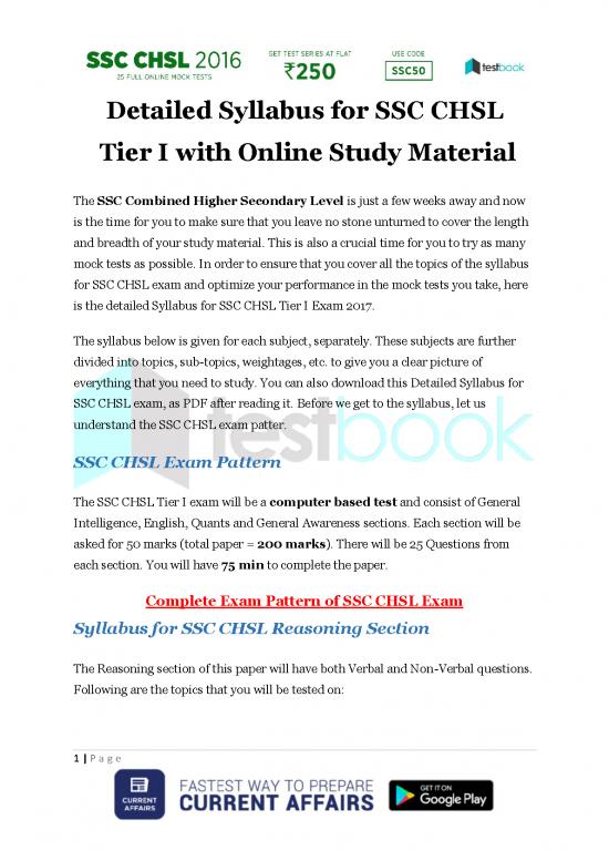 picture_Detailed Syllabus For Ssc Chsl Tier I With Online Study Material