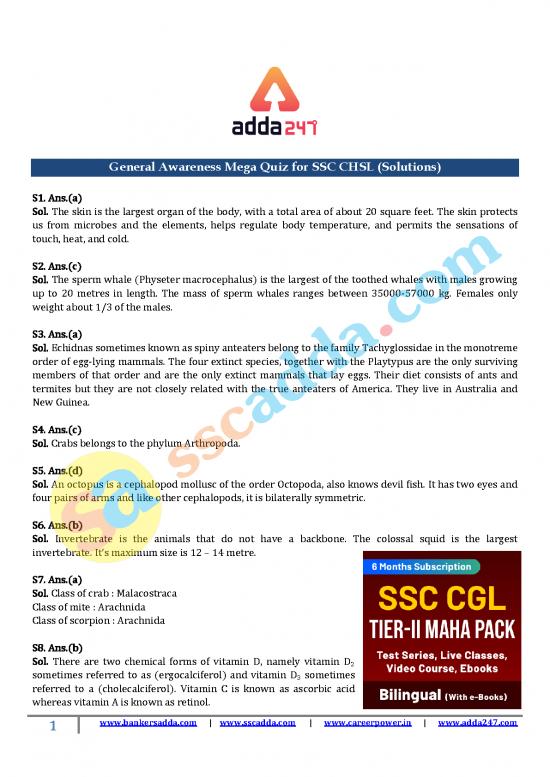 picture General Awareness Pdf 123358 | Formatted Ga Mega Quiz For Ssc Chsl Solutions