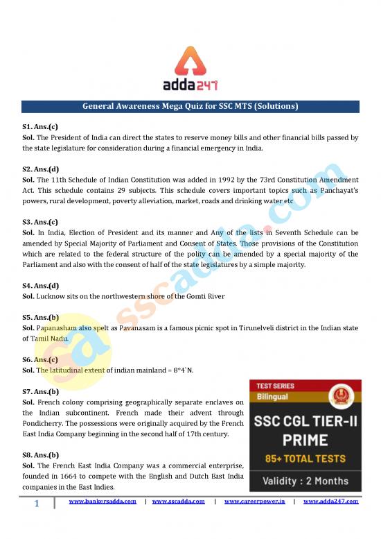 picture_General Awareness For Ssc Mts Pdf 124393 | Formatted General Awareness Mega Quiz For Ssc Mts 28th July Solutions