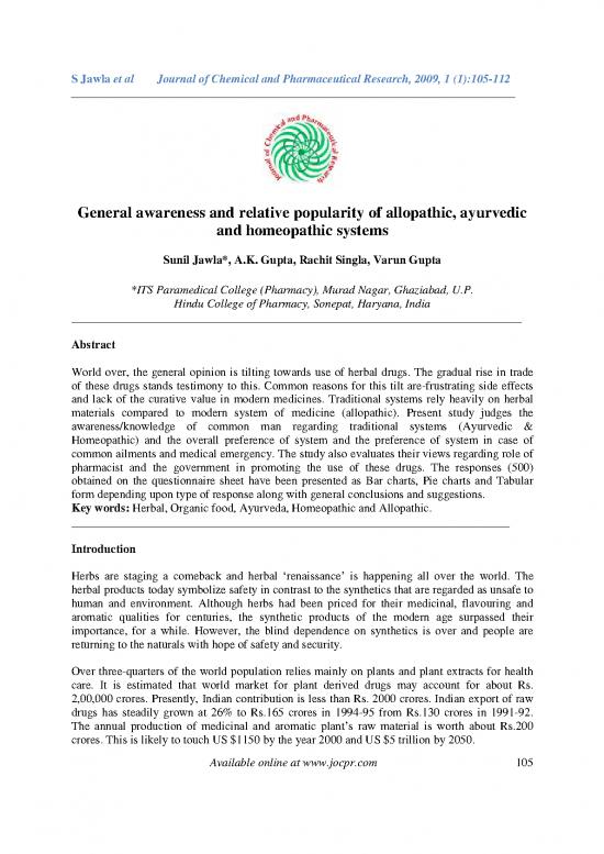 picture_General Knowledge Pdf 123590 | General Awareness And Relative Popularity Of Allopathic Ayurvedic And Homeopathic Systems
