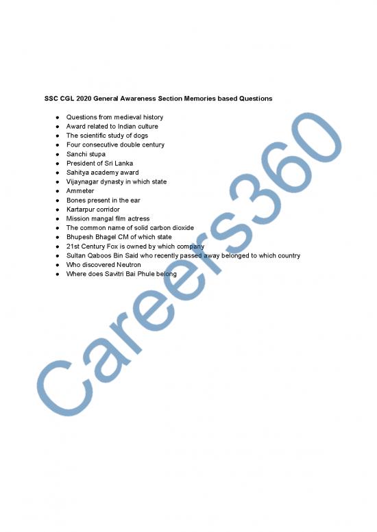 picture General Awareness Pdf 123292 | General Awareness Section Questions