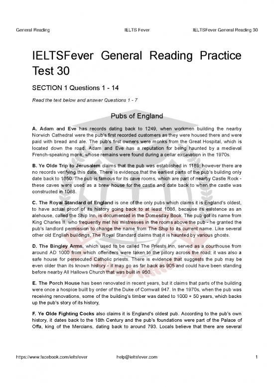 picture Ielts Fever Reading 122802 | General Reading Test 30
