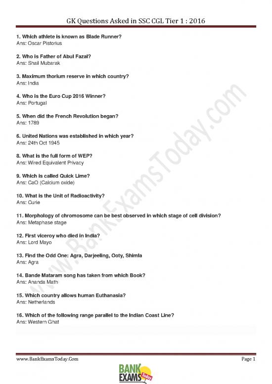 picture_Gk Questions Asked Ssc Cgl Tier