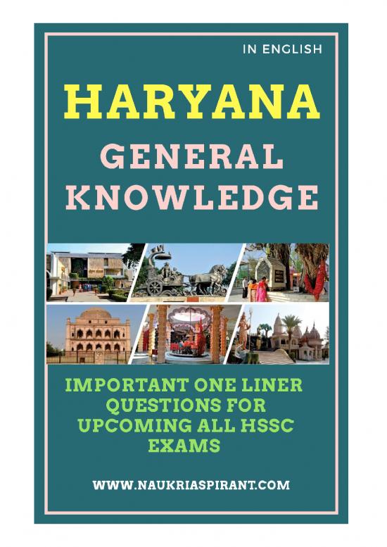 picture_Haryana Gk In English By Naukri Aspirant