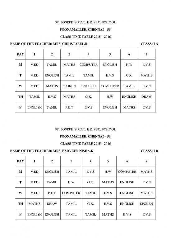 picture1_I To V Class Time Table