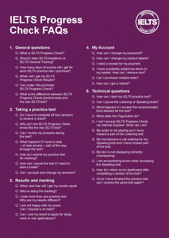 picture Ielts General Pdf 124531 | Ielts Progress Check Faq 2019 A4 Final