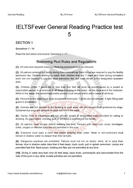picture Ielts Fever Reading 122803 | Ieltsfever General Reading Practice Test 5 Pdf