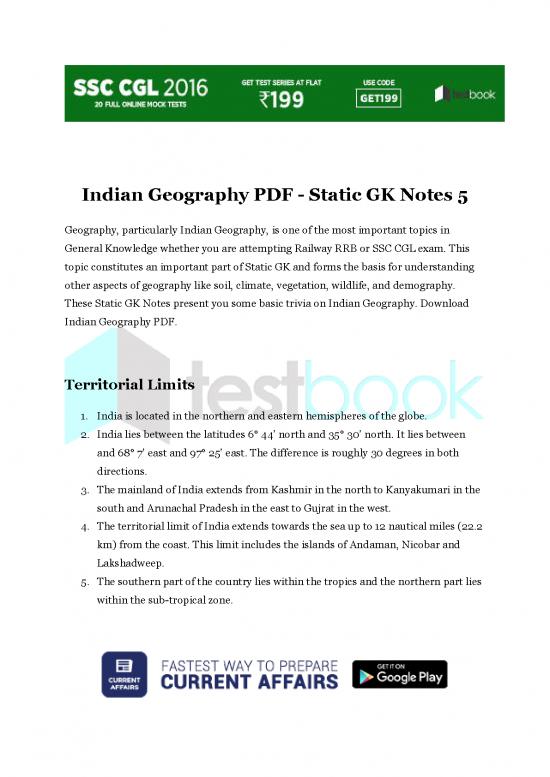 picture General Knowledge Pdf 122744 | Indian Geography Pdf Static Gk Notes 5