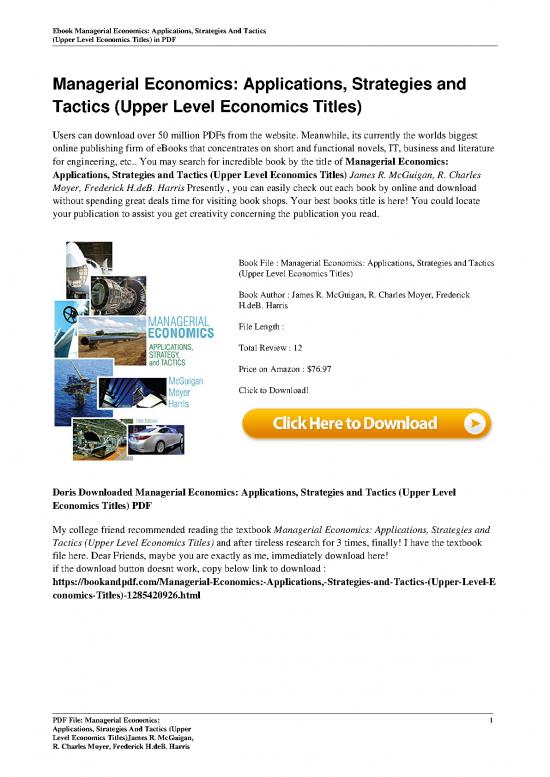 picture Economics Pdf 125352 | Managerial Economics Applications Strategies And Tactics Upper Level Economics Titles By James R