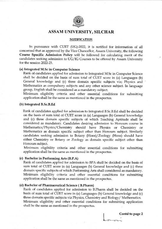 picture_General Knowledge Pdf 122895 | Notification On Course Specific Admission Policy