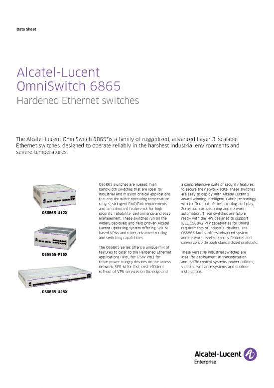 picture_Industrial Pdf 124899 | Omniswitch 6865 Datasheet