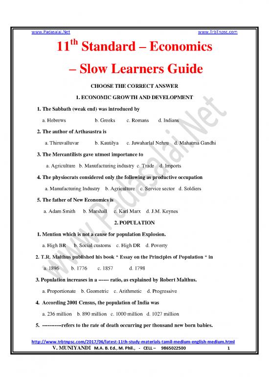 picture Economics Pdf 125368 | Padasalai Net 11th Economics For Slow Learners