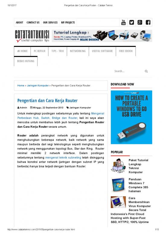 picture1_Tutorial Pdf 123230 | Pengertian Dan Cara Kerja Router Catatan Teknisi